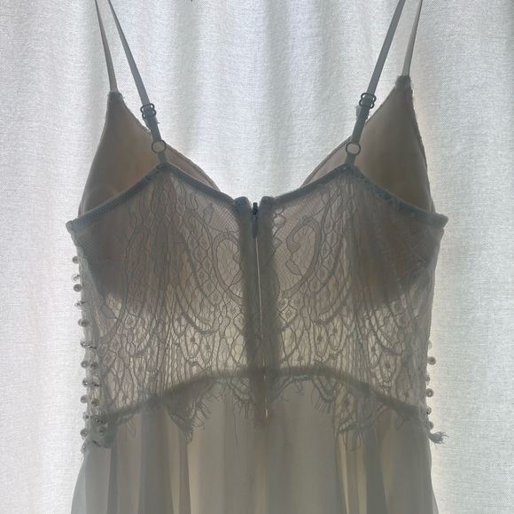 Lulu’s Forever Devoted White Beaded Pearl Chiffon Maxi Dress - Picture 4 of 4